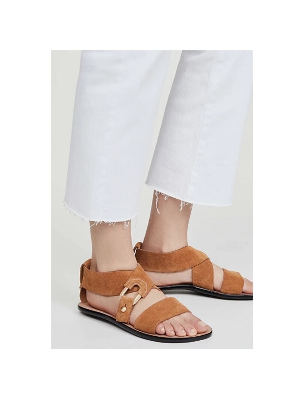 Rag & Bone Ancient Greek Sandals Cognac Brown Suede Multi Strap Sandals Size 39